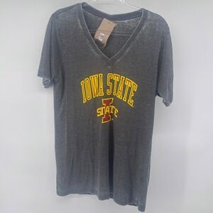Iowa State Cyclones T-Shirt V-Neck Gray Womens XXL‎ Blue 84 NCAA Licensed